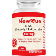 NewVue N-Acetyl L-Cysteine (NAC) 600mg, 180 Capsules - Non-GMO, Gluten Free
