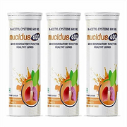 Mucidus - N-Acetylcysteine 600 mg Effervescent Tablets - Antioxidant for Lung Health, Liver Detox, Skincare | Sugar Free| for Men & Women | Orange Flavour (3 Tubes of 10 Tabs Each)