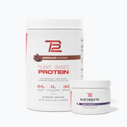 TB12 Plant Based Strength & Hydration Bundle (Chocolate Protein Powder & Blueberry Pomegranate Electrolytes), Support Muscle Recovery & Hydration, Dairy Free, Non-GMO, Soy-Free