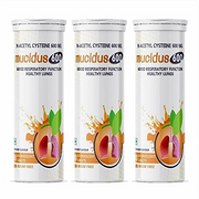 Muciduss - N-Acetylcysteine 600 Mg Effervescent Tablets - Antioxidant for Lung Health, Liver Detox, Skincare | Sugar Free| for Men & Women | Orange Flavour (3 Tubes of 10 Tabs Each)