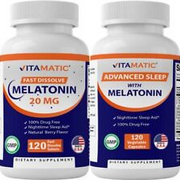 Vitamatic Melatonin Combo 20mg Melatonin 120 Count (Pack of 2)