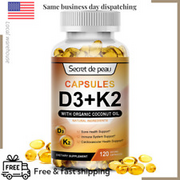 Vitamin D3 5000 IU with K2 200 mcg Supplement Support Heart and Bone Health