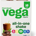 Vega Organic All-in-One Vegan Protein Powder, Chocolate - Superfood 10 Pack