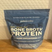 Paleovalley 100% Grass Fed Beef Bone Broth Protein-Pure Unflavored Expires 08/25