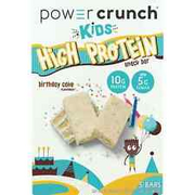 Power Crunch Kids High Protein Birthday Cake Snack Bar, 5.65 oz, 5 count Box