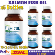 5X 75 Capsules Vistra Salmon Fish Oil 1000 mg Plus Vitamin E With Omega-3 & DHA