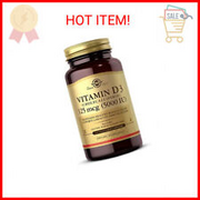 Solgar Vitamin D3 (Cholecalciferol) 125 mcg (5000 IU), 240 Vegetable Capsules -