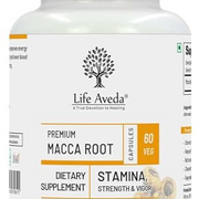 Life Aveda Maca Root Vegan Capsules - Extract of Root herb for High Strength Complex | Boosts reproductive Health | Improve Memory and Learning | 60 Veg Capsules