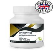 Manganese Gluconate 122mg BULK 1000 Tablets UK Manganese Element 14mg Pills