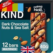 KIND Bars, Dark Chocolate Nuts & Sea Salt, Gluten Free, High Fibre,12 x 40g