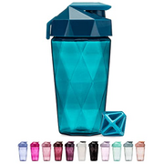 Keelo Bottle Klassische Mixer-Shaker-Flasche mit Diamant-Rührwerk, Shaker-Becher mit Tragegriff und spülmaschinenfest, Blaugrün, 590 ml