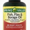 Spring Valley Fish Flax & Borage Oil Dietary Supplement Softgels 120 Exp 03/2026