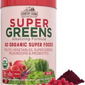 COUNTRY FARMS Super Greens Berry Flavor, 50 Organic 10.6 Ounce (Pack of 1)