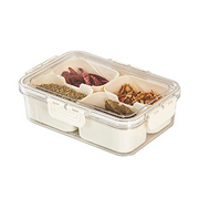 Sunisfa Kunststoff-Aufbewahrungsbox mit Mehreren Gittern, Kühlschrank-Lebensmittel-Trennbox für Knödel, Gemüse, Obst, Gewürze (Kleine 4 Gitter)