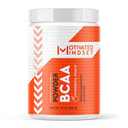 Motivated Mindset Vegan BCAA Powder Drink | Post-Work Out Muscle Recovery Supplement for Hydration and Energy | Branched Chain Amino Acids w/Coconut Water and Pink Himalayan Salt | Peach, 30 Servings