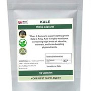 Kale Capsules 800mg 100% Natural (Pure no additive or fillers) Superfood, Detox (60)