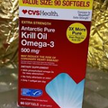 CVS Health Pure Omega-3 Krill Oil 500 mg - Value Size 90 Softgels Exp 2/2024