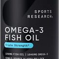 3x Strength Omega 3 Fish Oil Burpless Supplement + EPA DHA Fatty Acids - 180 ct
