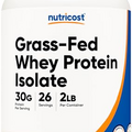 Nutricost Grass-Fed Whey Protein Isolate (Unflavored) 2LBS - Non-GMO, Gluten Free, Pure Protein