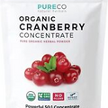 PureCo USDA Organic Cranberry Concentrate (50:1) Powder 500mg 25,000mg 1.7oz