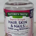 NATURE'S TRUTH HAIR,SKIN & NAILS WITH 5,000mcg BIOTIN 165 SOFTGELS EXP. 02/2026