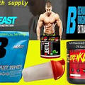 Workout Set, Beast Whey Protein 2 Lbs Vanilla+ Pre-Workout+Creatine + Shaker Cup
