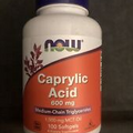 NOW Foods Caprylic Acid 600 mg 100 Softgels, Exp 09/2025