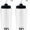 1 Liter Sports Water Bottle W/Straw - Easy Squeeze + Built in Finger Grip - BPA