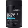 Sports Research Triple Strength Omega 3 Fish Oil Burpless Fish Oil Supplement 90