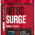 Jacked Factory NITROSURGE Shred Pre Workout Supplement - Energy Booster, Instant Strength Gains, Sharp Focus, Powerful Pumps - Nitric Oxide Booster & PreWorkout Powder - 30Sv, Blue Raspberry