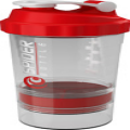 Spider bottle,protein shaker cup 3 in 1 (3 Layers) 2Go clear/ Red cup