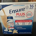 Ensure Plus Nutrition Shake 7/2024 Vanilla, 8 ounces, 16 count Value Lot Protein
