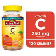 Nature Made Vitamin C 250 mg Per Serving Gummies, Dietary Supplement, 120 Count.