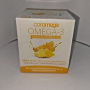 New Omega 3 Squeeze by Coromega 30 Packets Orange Exp 7/24