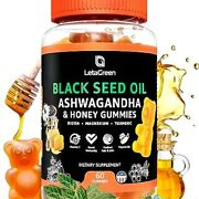 LetaGreen Black Oil - 60 Vegan Ashwagandha Black Oil for Adults - Chewable Bl...