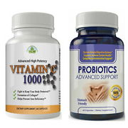 Vitamin C Pills Immune Health & Probiotics Digestive Balance Dietary Supplements