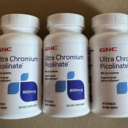 3X lot of GNC Ultra Chromium Picolinate 800mcg 60 Capsules ea. Exp. 10/2025