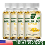 Mullein Leaf Capsules For Lung Cleansing & Detox Herbal Dietary Supplement Pills