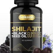 Pure Shilajit Gummies with Black Oil, High Potency Pure Himalayan Resin for E...