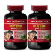GRAY HAIR REVERSE ADVANCED COMPLEX - Saw palmetto hair loss - 2 Bottles 120 Caps