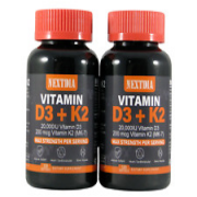 Nextdia Vitamin D3 20,000 IU + K2(MK7) 200mcg Vitamin D3 & K2 240 Softgels