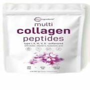 Multi Collagen Protein Powder, 2 Pounds – Type I,II,III,V,X with Biotin 10000mcg