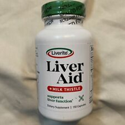 LARGER Liverite Liver Aid With Milk Thistle 150 Capsules Liver Support Exp 12/26