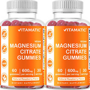 Magnesium Citrate Gummies 600Mg per Serving - 60 Vegan Gummies - Promotes Health