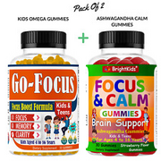 Kids Omega & Ashwagandha Gummies Combo – Natural Calm & Focus Supplement 30ct