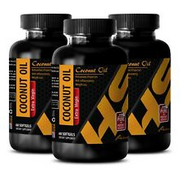 kidney cleanse - EXTRA VIRGIN COCONUT OIL 3000mg - coconut oil for hair - 3 Bott