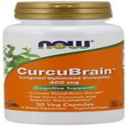 NOW Foods CurcuBrain Optimized Curcumin Cognitive Support 400mg 50 Veg Capsules
