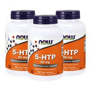 3 x NOW 5 HTP 5 hydroxytryptophan 50 mg Neurotransmitter Support 180 VCaps