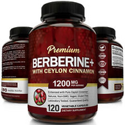 Premium Berberin HCL Pillen 1200mg plus Bio Ceylon Zimt - 120 Kapseln