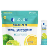 Liquid I.V. Sugar-Free Hydration Multiplier - Lemon Lime – Hydration Powder Packets, Electrolyte Drink Mix, Easy Open Single-Serving Stick Non-GMO 24 Sticks + 1-0.45 green grape sugar free